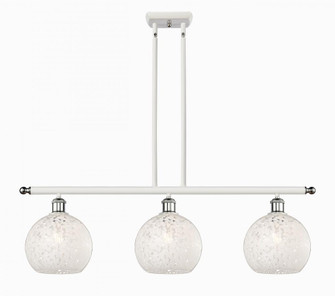 White Mouchette - 3 Light - 36 inch - White Polished Chrome - Stem Hung - Island Light (3442|516-3I-WPC-G1216-8WM)