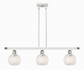 White Mouchette - 3 Light - 36 inch - White Polished Chrome - Stem Hung - Island Light (3442|516-3I-WPC-G1216-6WM)