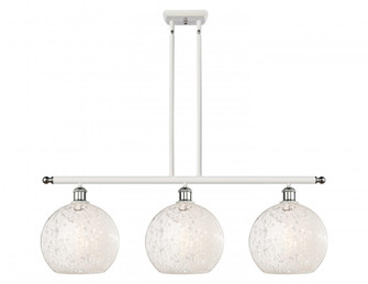 White Mouchette - 3 Light - 37 inch - White Polished Chrome - Stem Hung - Island Light (3442|516-3I-WPC-G1216-10WM)