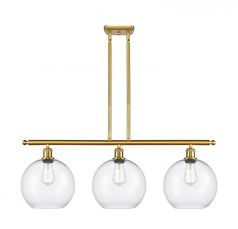 Athens - 3 Light - 37 inch - Satin Gold - Stem Hung - Island Light (3442|516-3I-SG-G122-10)