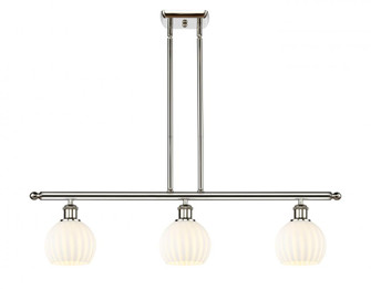 White Venetian - 3 Light - 36 inch - Polished Nickel - Stem Hung - Island Light (3442|516-3I-PN-G1217-6WV)