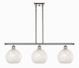 White Mouchette - 3 Light - 36 inch - Polished Nickel - Stem Hung - Island Light (3442|516-3I-PN-G1216-8WM)