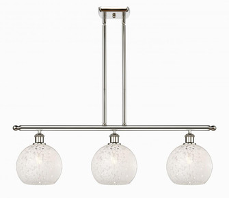 White Mouchette - 3 Light - 36 inch - Polished Nickel - Stem Hung - Island Light (3442|516-3I-PN-G1216-8WM)
