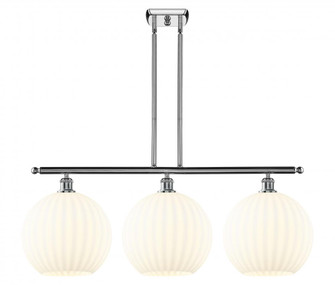 White Venetian - 3 Light - 39 inch - Polished Chrome - Stem Hung - Island Light (3442|516-3I-PC-G1217-12WV)