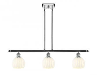 White Venetian - 3 Light - 36 inch - Polished Chrome - Stem Hung - Island Light (3442|516-3I-PC-G1217-6WV)