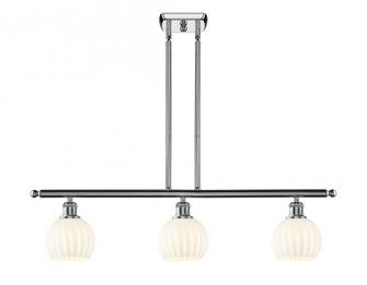White Venetian - 3 Light - 36 inch - Polished Chrome - Stem Hung - Island Light (3442|516-3I-PC-G1217-6WV)