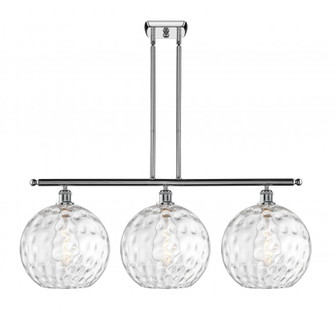 Athens Water Glass - 3 Light - 39 inch - Polished Chrome - Stem Hung - Island Light (3442|516-3I-PC-G1215-12)