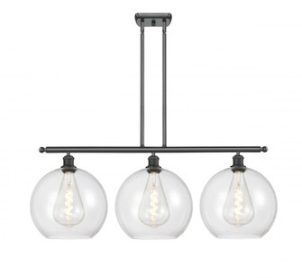 Athens - 3 Light - 38 inch - Matte Black - Stem Hung - Island Light (3442|516-3I-BK-G122-12)