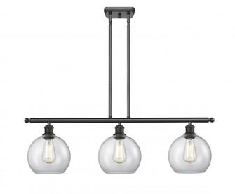 Athens - 3 Light - 38 inch - Matte Black - Stem Hung - Island Light (3442|516-3I-BK-G122-12)