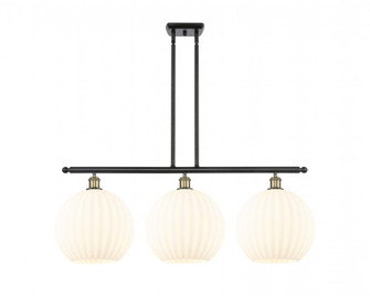 White Venetian - 3 Light - 39 inch - Black Antique Brass - Stem Hung - Island Light (3442|516-3I-BAB-G1217-12WV)
