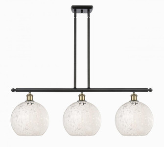 White Mouchette - 3 Light - 37 inch - Black Antique Brass - Stem Hung - Island Light (3442|516-3I-BAB-G1216-10WM)