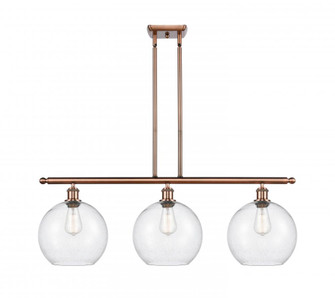 Athens - 3 Light - 37 inch - Antique Copper - Stem Hung - Island Light (3442|516-3I-AC-G124-10)