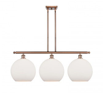 Athens - 3 Light - 38 inch - Antique Copper - Stem Hung - Island Light (3442|516-3I-AC-G121-12)