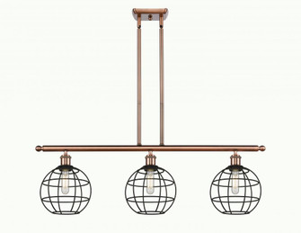 Lake Placid - 3 Light - 36 inch - Antique Copper - Stem Hung - Island Light (3442|516-3I-AC-CE-8-BK)