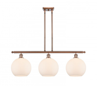 Athens - 3 Light - 37 inch - Antique Copper - Stem Hung - Island Light (3442|516-3I-AC-G121-10)