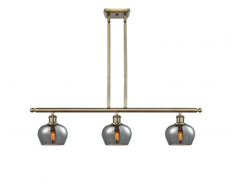 Fenton - 3 Light - 36 inch - Antique Brass - Stem Hung - Island Light (3442|516-3I-AB-G93)
