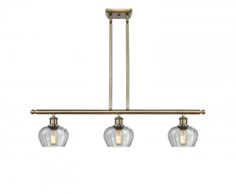 Fenton - 3 Light - 36 inch - Antique Brass - Stem Hung - Island Light (3442|516-3I-AB-G92)