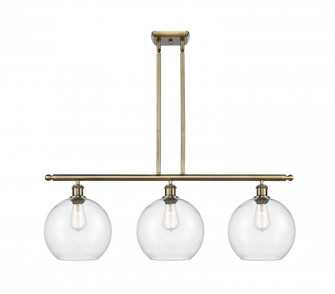 Athens - 3 Light - 37 inch - Antique Brass - Stem Hung - Island Light (3442|516-3I-AB-G124-10)