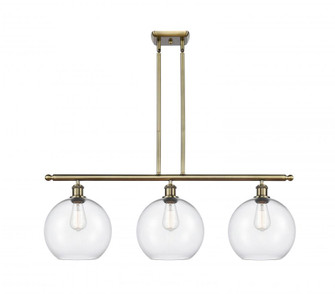 Athens - 3 Light - 37 inch - Antique Brass - Stem Hung - Island Light (3442|516-3I-AB-G122-10)