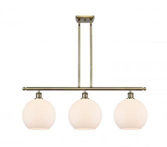 Athens - 3 Light - 37 inch - Antique Brass - Stem Hung - Island Light (3442|516-3I-AB-G121-10)