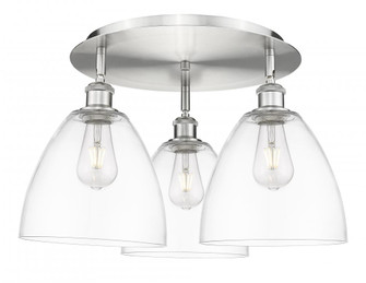 Bristol - 3 Light - 21 inch - Satin Nickel - Semi-Flush Mount (3442|516-3C-SN-GBD-92)