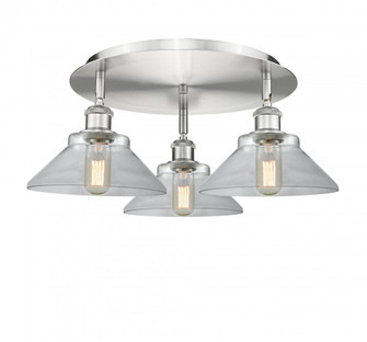 Orwell - 3 Light - 20 inch - Satin Nickel - Semi-Flush Mount (3442|516-3C-SN-G132)