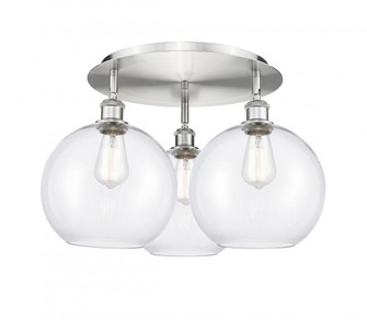 Athens - 3 Light - 22 inch - Satin Nickel - Semi-Flush Mount (3442|516-3C-SN-G122-10)