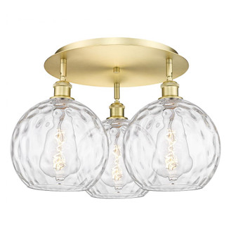 Athens Water Glass - 3 Light - 22 inch - Satin Gold - Semi-Flush Mount (3442|516-3C-SG-G1215-10)