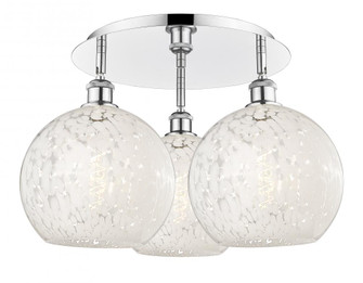 White Mouchette - 3 Light - 22 inch - Polished Chrome - Semi-Flush Mount (3442|516-3C-PC-G1216-10WM)