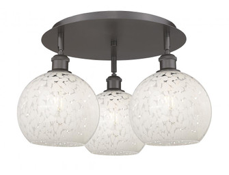 White Mouchette - 3 Light - 20 inch - Oil Rubbed Bronze - Semi-Flush Mount (3442|516-3C-OB-G1216-8WM)