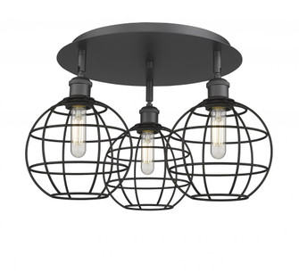 Lake Placid - 3 Light - 20 inch - Matte Black - Semi-Flush Mount (3442|516-3C-BK-CE-8-BK)