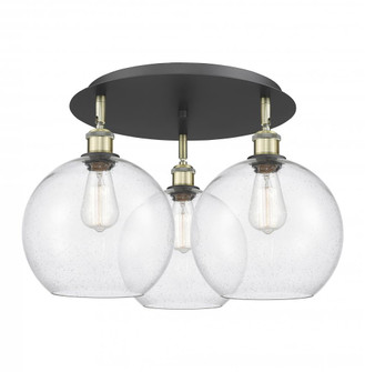 Athens - 3 Light - 22 inch - Black Antique Brass - Semi-Flush Mount (3442|516-3C-BAB-G124-10)