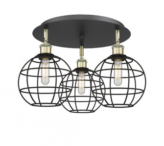 Lake Placid - 3 Light - 20 inch - Black Antique Brass - Semi-Flush Mount (3442|516-3C-BAB-CE-8-BK)