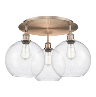 Athens - 3 Light - 22 inch - Antique Copper - Semi-Flush Mount (3442|516-3C-AC-G124-10)