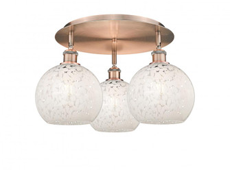 White Mouchette - 3 Light - 20 inch - Antique Copper - Flush Mount (3442|516-3C-AC-G1216-8WM)