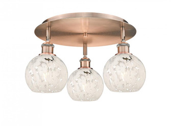 White Mouchette - 3 Light - 18 inch - Antique Copper - Flush Mount (3442|516-3C-AC-G1216-6WM)