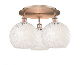 White Mouchette - 3 Light - 22 inch - Antique Copper - Flush Mount (3442|516-3C-AC-G1216-10WM)