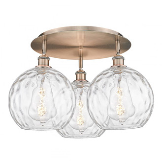 Athens Water Glass - 3 Light - 22 inch - Antique Copper - Semi-Flush Mount (3442|516-3C-AC-G1215-10)