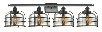 Bell Cage - 4 Light - 36 inch - Matte Black - Bath Vanity Light (3442|916-4W-BK-G78-CE-LED)
