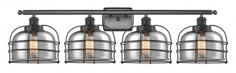 Bell Cage - 4 Light - 36 inch - Matte Black - Bath Vanity Light (3442|916-4W-BK-G73-CE)