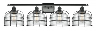 Bell Cage - 4 Light - 36 inch - Matte Black - Bath Vanity Light (3442|916-4W-BK-G72-CE-LED)