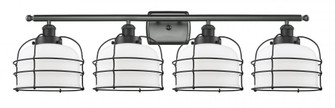 Bell Cage - 4 Light - 36 inch - Matte Black - Bath Vanity Light (3442|916-4W-BK-G71-CE-LED)