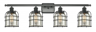 Bell Cage - 4 Light - 36 inch - Matte Black - Bath Vanity Light (3442|916-4W-BK-G58-CE-LED)