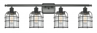 Bell Cage - 4 Light - 36 inch - Matte Black - Bath Vanity Light (3442|916-4W-BK-G54-CE)