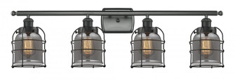 Bell Cage - 4 Light - 36 inch - Matte Black - Bath Vanity Light (3442|916-4W-BK-G53-CE)