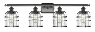 Bell Cage - 4 Light - 36 inch - Matte Black - Bath Vanity Light (3442|916-4W-BK-G52-CE-LED)