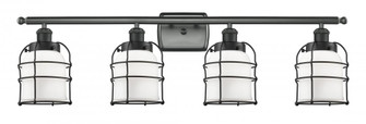 Bell Cage - 4 Light - 36 inch - Matte Black - Bath Vanity Light (3442|916-4W-BK-G51-CE)