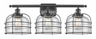 Bell Cage - 3 Light - 26 inch - Matte Black - Bath Vanity Light (3442|916-3W-BK-G74-CE-LED)