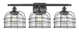 Bell Cage - 3 Light - 26 inch - Matte Black - Bath Vanity Light (3442|916-3W-BK-G72-CE-LED)