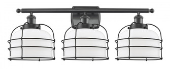 Bell Cage - 3 Light - 26 inch - Matte Black - Bath Vanity Light (3442|916-3W-BK-G71-CE-LED)